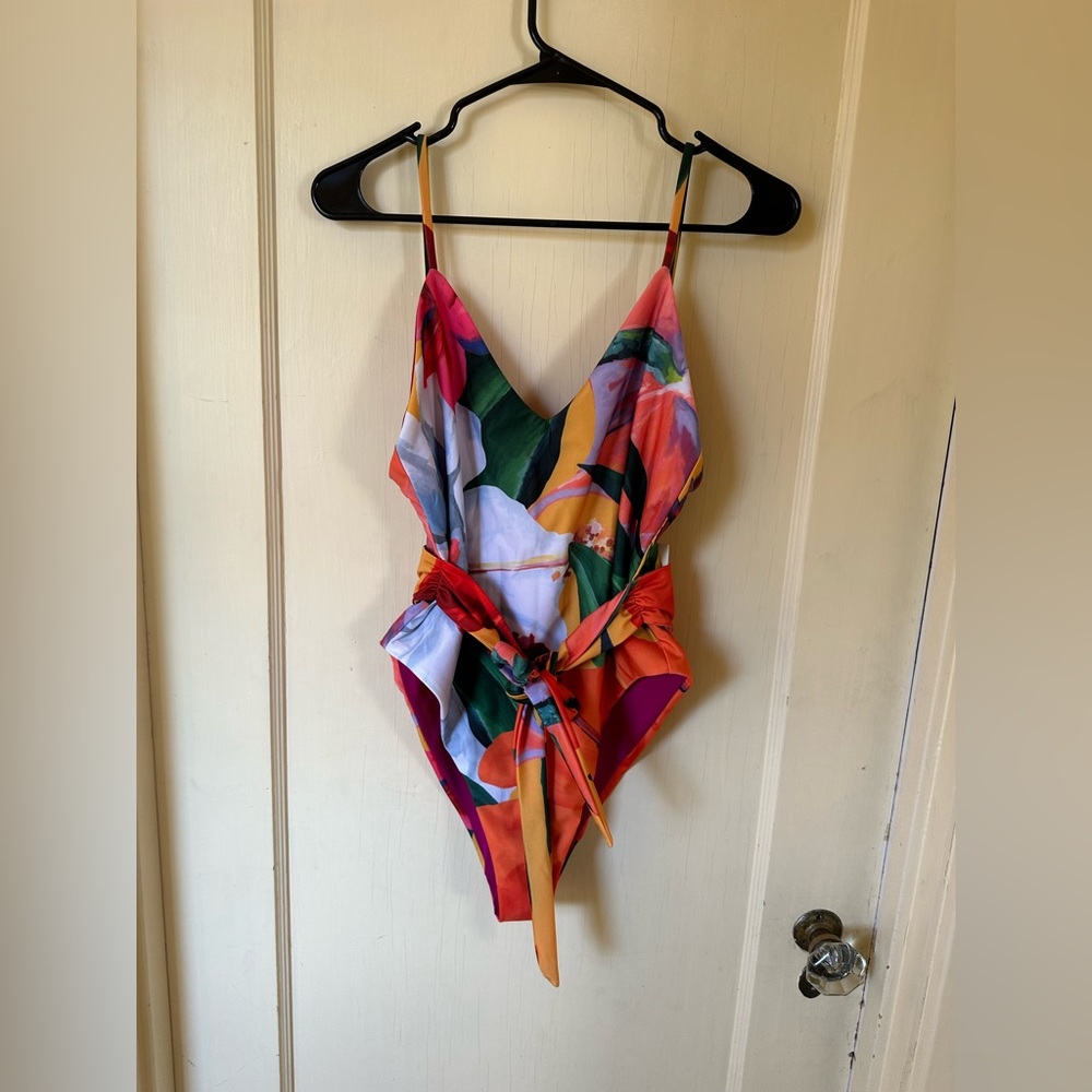 NWT Mara Hoffman Gamela One-Piece Swimsuit - Size L, Floral Pattern